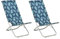 vidaXL 2X Strandstuhl Klappbar Klappstuhl Campingstuhl Faltstuhl Gartenstuhl Strandliege Liegestuhl Strandstühle Outdoor Blattmuster Stoff