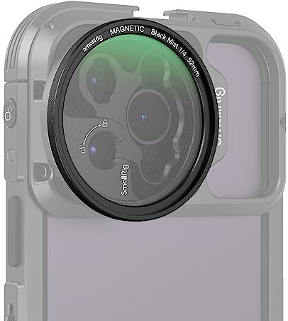 SMALLRIG 52mm Magnetische Schwarze Diffusion 1/4 Filter Mist Dream Kinoeffektfilter HD optisches Glas 28 Schichten Multi-Nano-beschichtet für Porträtfotografie/Video/Vlog, KEIN Schraubgewinde – 4217