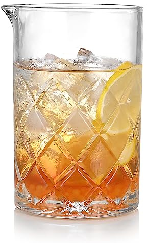 Etens 24oz Crystal Cocktail Mixing Glass | Old Fashioned Mixing Glass Bartender Bar Tool | Heavy Duty 700ml Glass Cocktail Pitcher & Mixing Beaker for Whiskey Drinks, Bar Accessories