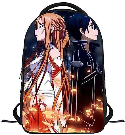 Anime Sword Art Online Schulrucksack Cartoon Lässiger Tagesrucksack Kirito Tagesrucksack Student-Laptop-Tasche Yuuki Asuna College-Tasche