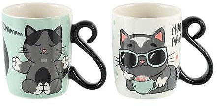 DLP - Set di 2 mini tazza HOUBA - Gatto-Malo e gatto