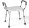 RELAX4LIFE Tabouret de Douche Antidérapant Réglable en Hauteur 54-67 CM, Chaise de Douche/Bain en Aluminium avec Accoudoirs, Siège de Douche Adulte pour Âgés Handicapés Enceintes (Gris)
