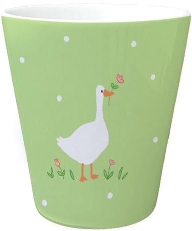 speecheese Gans Blumentopf mit Einer Blumenwiese EIN bunter Pflanzentopf für Gärtner und Tierliebhaber niedliches Motiv süße Landleben Übertopf Frauen Wiese Blumen Gruß Farm Geburtstag