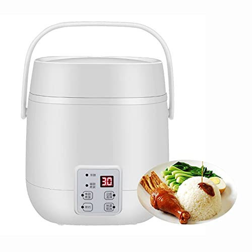 Olla cocción Lenta Multi Mini 1,2 L, Baja en azúcar, con 2 temporizadores ollas Interiores antiadherentes y función Mantenimiento 1-2 Personas, Color Blanco