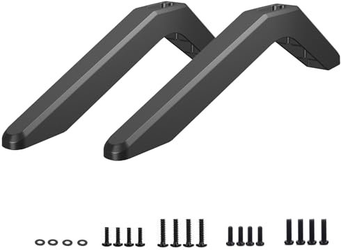 Universal TV Stand Base Replacement, TV Stand Legs, Small Black TV Riser, Portable TV Stand Mount for Bedroom Living Room Corner, Compatible with Samsung Vizio LG Sony, Holes Distance 1.18 inch