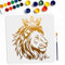 MAYJOYDIY Crown Lion King Stencil 30×30cm Large Lion Head Stencil with Paint Brush Royal African Wild Animal Drawing Template for Wood Walls Canvas Furniture Crafts Art Projects