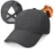 Baseball Cap Damen Kappe Sommer Basecap Pferdeschwanz, Verstellbar Frauen Ponytail Cap Baseballmütze Mesh Atmungsaktiv Sonnenhut Freizeit Kappe mit Zopfloch Outdoor Sports Kreuz Dunkelgrau