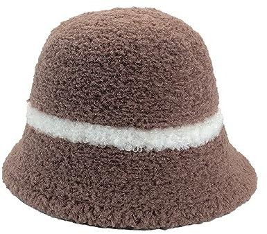Gefomuofe Lammwolle Winter Fischerhut Für Großen Kopf,Pelzig Teddy Lambswool Anglerhut Größe Warmer Wintermütze Bucket Hats