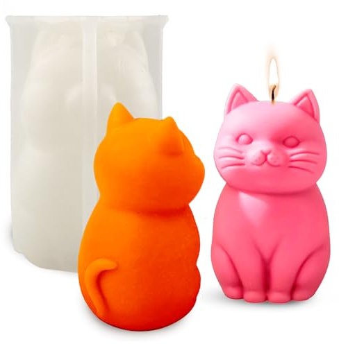 Silikonform Kerzen Gießform Katze Silikonform Katze Kerzenform Tiere Gießform Silikonform 3D Kätzchen Seifenform Epoxidharz Tiere Form Tiere Kerzenform Schokolade Fondant Form Katze Silikon Gipsform