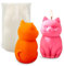 Tuxuzal Stampo in silicone a forma di gattino, stampo 3D in resina a forma di animale per candele, sapone, resina epossidica, decorazione fondente di cioccolato
