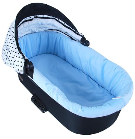 BABYLUX Nestchen für Kinderwagen Stubenwagen BABYWANNE + Matratze 2 Tlg Set Doppelseitig (W102 Velvet Blau)