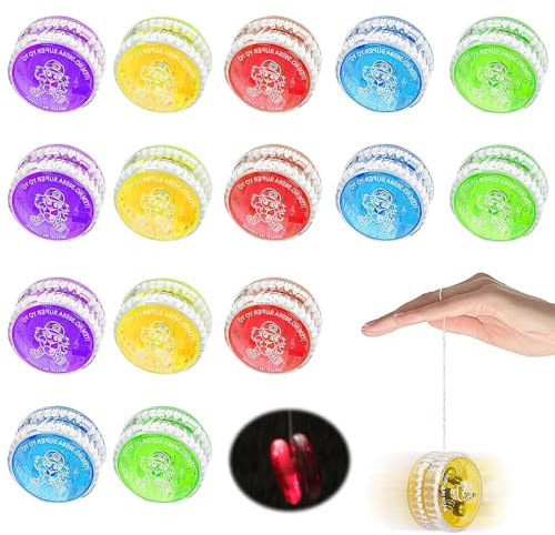 YANGUN 15 Stück LED Licht Jo-Jo, JoJo Spielzeug, Kunststoff Responsive Yoyo, Beleuchten JoJo Kinder für Geburtstag Party Gastgeschenk Mitgebsel Klassenzimmer Preise