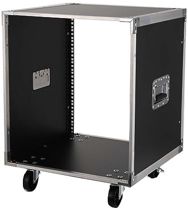 Lfhelper 19 Equipment Rack 12 HE Netzwerkschrank, Serverschrank Rack Server Schrank Tischrack inkl. 4×3 Industrieräder Traglast 200 kg Audio-Video-Zubehör schwarz