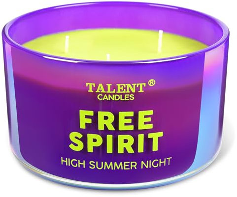TALENT Velas perfumadas para el hogar, disfruta de velas, cera de soja natural con 3 mechas de algodón, regalo ideal para mujeres y hombres, noche de verano