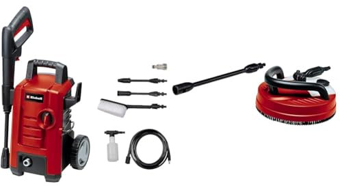 Einhell Hochdruckreiniger TC-HP 130 (1.500 Watt, max. 130 bar, modulares Quick-Couple-System, inkl. Hochdruckschlauch, Pistole, Lanze, div. Düsen, Bürste, Flächenreiniger, Sprühmittelbehälter)