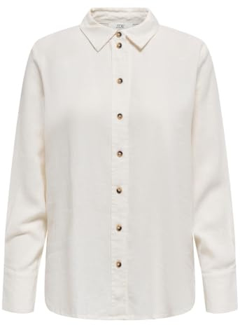 JDY Damen Jdysay L/S Linen Loose Shirt WVN Noos Hemd (1er Pack) | Shirt