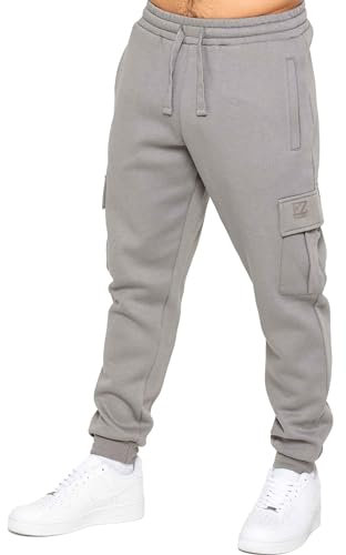 989Zé ENZO Mens Cargo Jogging Trousers Sweatpants Casual Gym Regular Fit Joggers Bottoms (UK, Alpha, XXL, Regular, Regular, Grey)