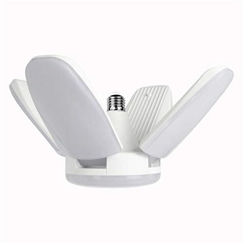 PACUM Garagenlampe,Garagenleuchten Faltbare Garage Licht Lampen Industrielle Deformation Lampe Fliegende Untertasse Drei Blätter Vier Blätter Transformers-Birne(Color:Warm White)