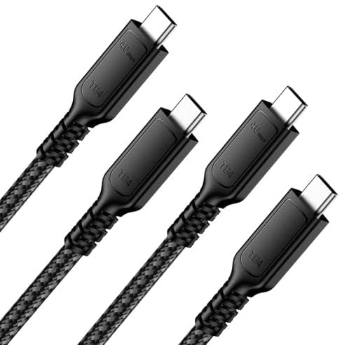 ConnBull Thunderbolt 4 Cable 1M (2Pack) 40Gbps alta velocidad USB C velocidad de transferencia 8 K @ 60 Hz pantalla/carga 240W para iPhone 15 Pro, Macbook, iMac, etc.