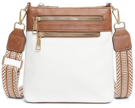 SENDEFN Umhängetasche Damen Leder, Crossbody Bags für Frauen mit Verstellbar Abnehmbar Breiter Gurt, Kleine Damen Schultertaschen Mehrere Fächertaschen