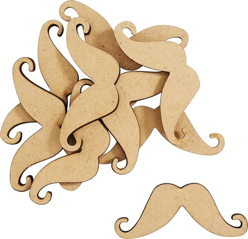 VBS Streuteile Schnurrbart 10 STK MDF-Holz 4x1.7 cm 2.5mm Stärke
