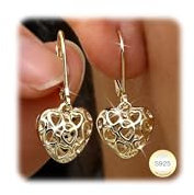 LOLIAS Gold Heart Earrings for Women Girls Hypoallergenic Dangly Earring Dangle Earrings with Heart Drop earrings for Women Dangling 925 Silver Gold Earrings for Women Ladies