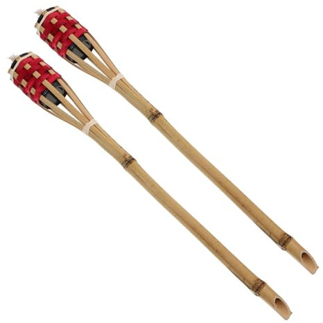 Cabilock de Bambú Exteriores 2 Piezas Tejidas Recargables para Jardín Patio Boda Fiesta Festival Decoración Colgante Fácil Instalación Iluminación Cálida