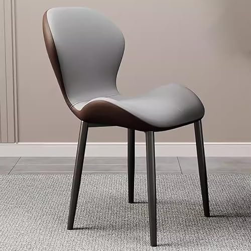 4er Set Moderne Leder Polsterstühle Esszimmerstühle mit Metallbeinen für Esszimmer Wohnzimmer Business Hotel Taupe Schwarz