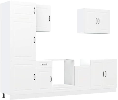 vidaXL 7-TLG. Küchenschrank-Set Kalmar Weiß Holzwerkstoff