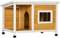 PawHut Niche pour Chien extérieur, Maison Chien intérieur en Bois, Niche Petit Chien, avec Toit ouvrant et fenêtre, 85,5 x 62 x 60 cm, Orange