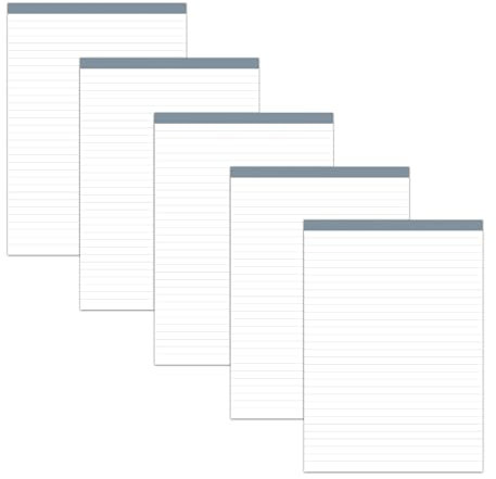 Staufen Style Notizblock - 5 Blöcke je 50 Blatt, DIN A4, 70 g/m² liniert, ohne Deckblatt