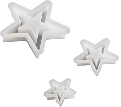 Silikonform Sterne,3 Stück Gipsformen zum Gießen Sternform Silikonformen Gießformen Weihnachten Kerzenformen Zum Gießen zum Basteln und Herstellen von Wandbehängen als Heimdekoration