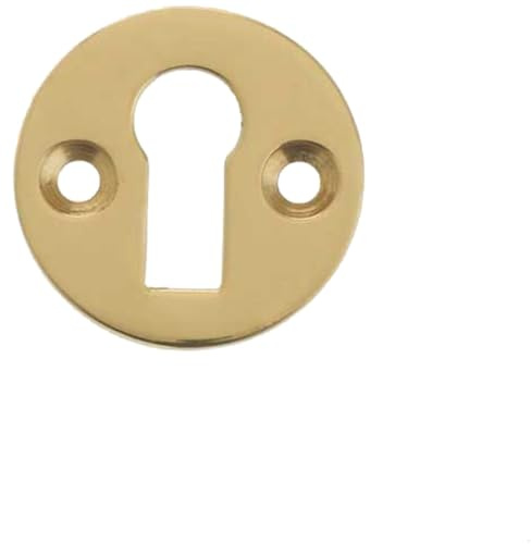 Polished Brass Round Escutcheon 32mm for Standard Keyway - Key Hole Cover