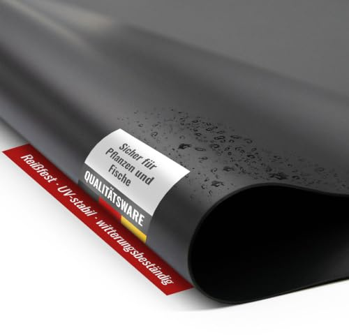 ANKO PLANEN PVC Teichfolie - UV- & frostbeständig - wurzelfest - sicher für Fische & Pflanzen - reißfest, flexibel & langlebig - schwarz - 0,5mm - 2,0m x 8,0m