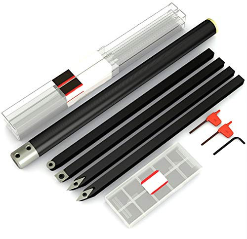 SdaryWare Meißel, Holzdrehwerkzeuge für Drehbank-Set, Hartmetall-Drehwerkzeuge mit rautenförmigen, runden und quadratischen Fräsern, auswechselbare Drehmeißel für Handwerker, Heimw