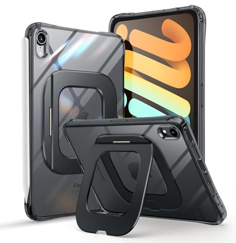 SUPCASE für iPad Mini 7 A17 Pro 2024 Hülle mit Ständer Kratzfest Case [Unterstützt das Laden des Apple Pencil] Durchsichtig Schutzhülle Schlank Cover (UBPrism) für iPad Mini 7th/6th 8.3 Zoll (Schwarz)