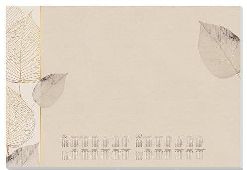 SIGEL H6315 Papier-Schreibtischunterlage DIN A2, Kalender 2026 2027, 30 Blatt, Schreibunterlage aus nachhaltigem Papier