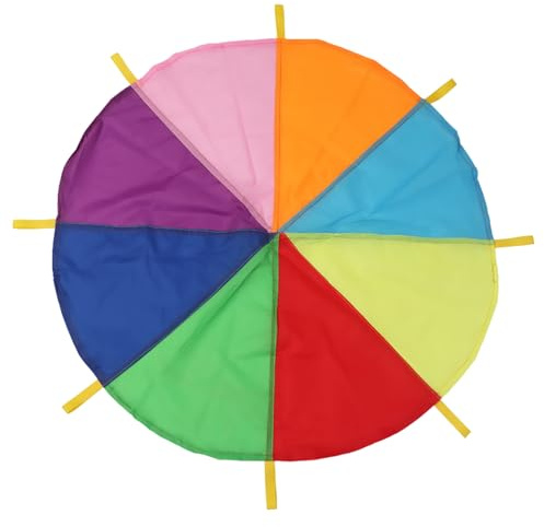 Kids Play Parachute With Handles, Rainbow Parachutes Toy Tent Game, Colorful Cloth Parachutes Toys, Developing Team Awareness, For Children Outdoor Activities