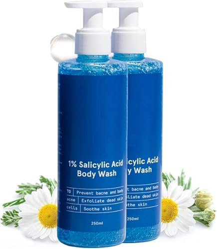 VK 1% Salicylic Acid Body Wash 500ml | Helps to Prevent Body Acne & Cleanse Skin | Paraben and SLS Free | Pack of 2