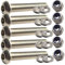 Lot de 5 boulons à tête cylindrique M8 x 100 mm avec écrous et rondelles entièrement filetés en acier inoxydable A2
