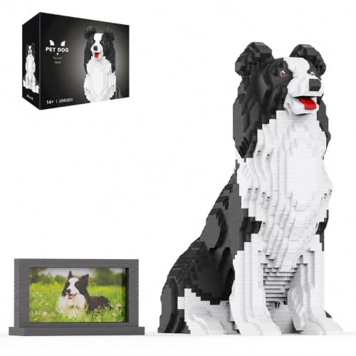 HJPLPXH Collie Hund Klemmbausteine Set, Süßes Haustier-Tiermodell | 3075 Teile, Hundeskulptur mit Aufbewahrungsfach, Sammlermodell für Hundefreunde