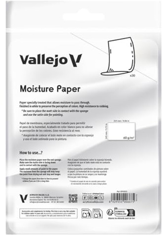 Vallejo B90003 Wet Palette - 30x Sheets of Moisture Paper (225 x 145 mm) 60gr