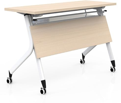 ZPRYZHD Klappbarer Konferenztisch mit Rädern, Klappschreibtisch mit Ablagefläche, Mobiler Flip-Top-Schulungsschreibtisch, für Büro, Klassenzimmer, Besprechungsraum(XXL)