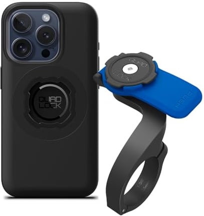 QUAD LOCK Out Front-Lenker Fahrrad Handyhalterung (V3) mit MAG Handyhülle für iPhone 15 Pro