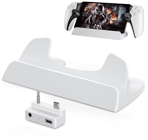 Tendak Supporto per supporto con ricarica di tipo C e adattatore per cuffie PlayStation Portal Remote Player, supporto per portale PS, convertitore di ricarica e supporto base per lettore remoto PS5