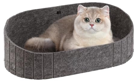 Jingmiger Katzenbett – Hundekorb aus Filz | Bequeme, rutschfest, Nest für drinnen und draußen, Reisen, Auto, Sofa,