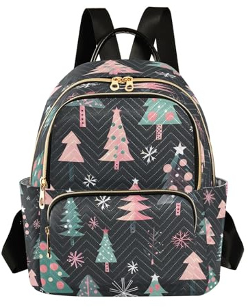 Mnsruu Sac à dos de voyage pour femme Motif arbre de Noël Rose Vert