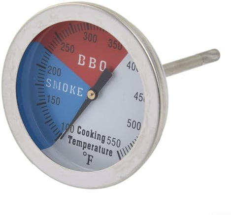 JX-5Y Thermomètre de barbecue analogique intégré en acier inoxydable avec écrou hexagonal pour barbecue à gaz