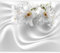 Fototapete murando Blumen Lilien 350x256 cm Vlies Tapeten Wandtapete XXL Moderne Wanddeko Design Wand Dekoration Wohnzimmer Schlafzimmer Büro Flur Blume Abstrakt weiß 3D Optisch Illusion b-C-0158-a-a