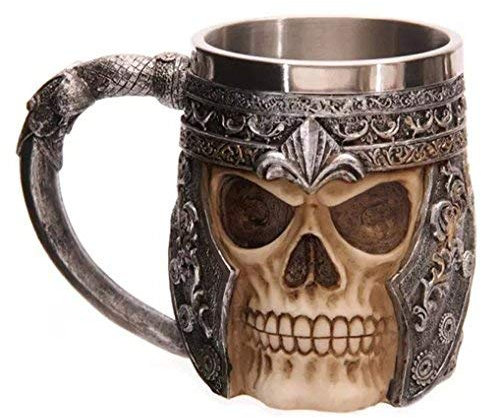 Itian Edelstahl Totenkopf Drink Cup Creative 3D Tassen Totenkopf Skull Mug